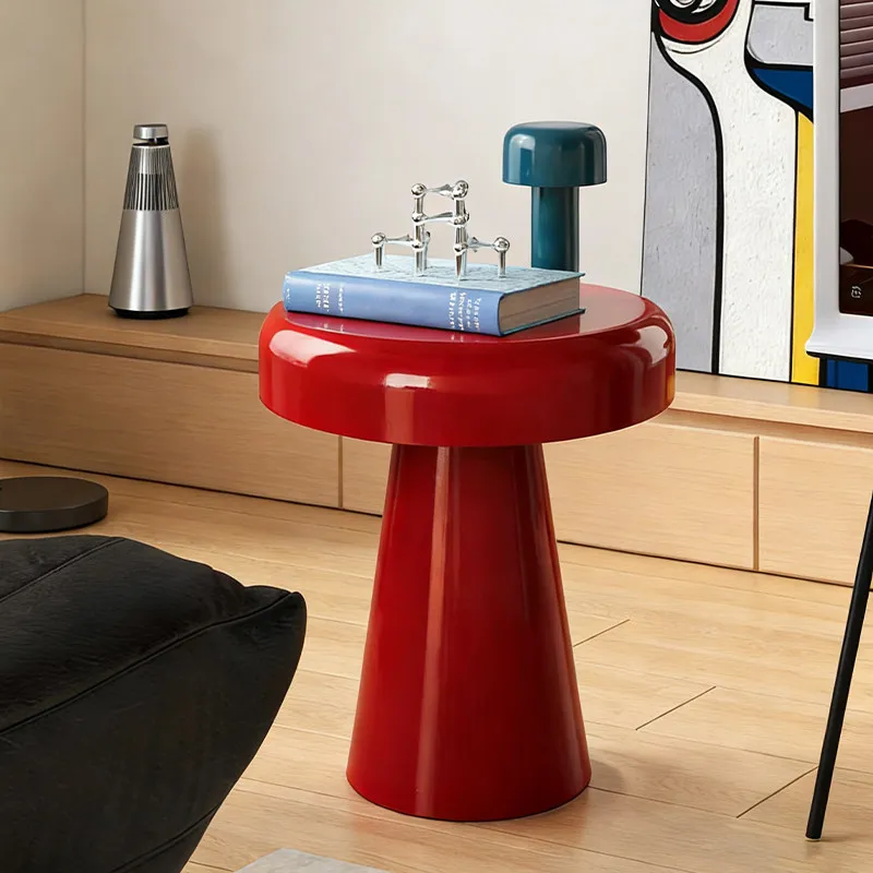 

Скандинавский приставной столик с красными акцентами в стиле «Допамин», компактный круглый столик для гостиной, современная прикроватная тумбочка