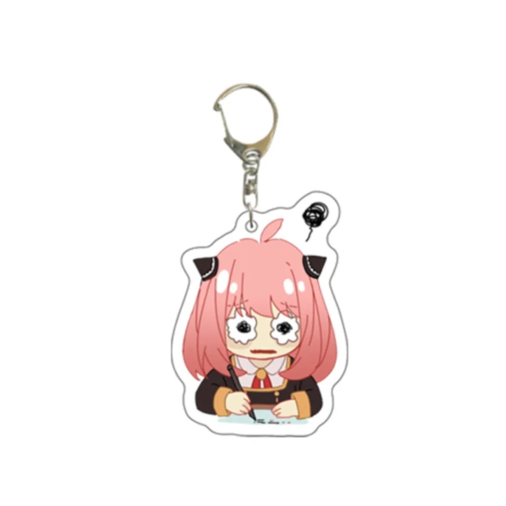 Anya Forger Cute Pink Hair Girl Acrylic Keychain Personalized Distinctive Delicate Backpack Decor Collection Accessories