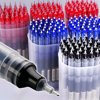 10pcs/set Straight Liquid Gel Pen Quick-drying, Large-capacity 0.5mm 10 Colors Ink for Writing School Office Stationery Supplies