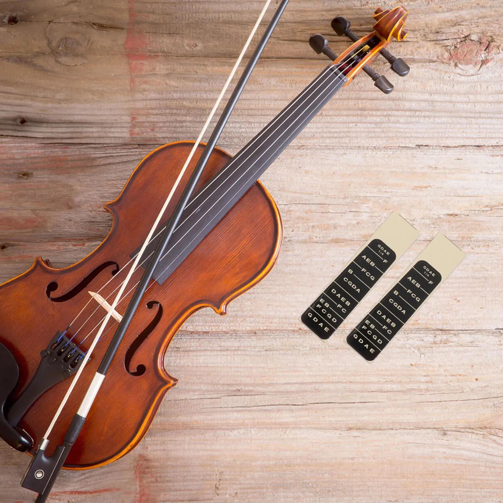 4Pcs Violin Fretboard Stickers Intonation Decals Finger Guide for 4 1 2 Size Violin Note Location Trainer Lightweight Reusable