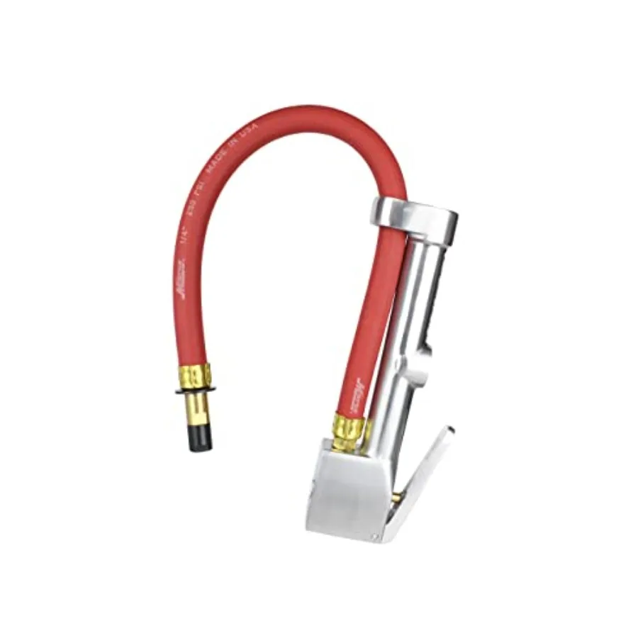 

S-504 Analog Tire Inflator with Pressure Gauge 15" Hose Straight Head Air Chuck Made In USA 10-160 PSI