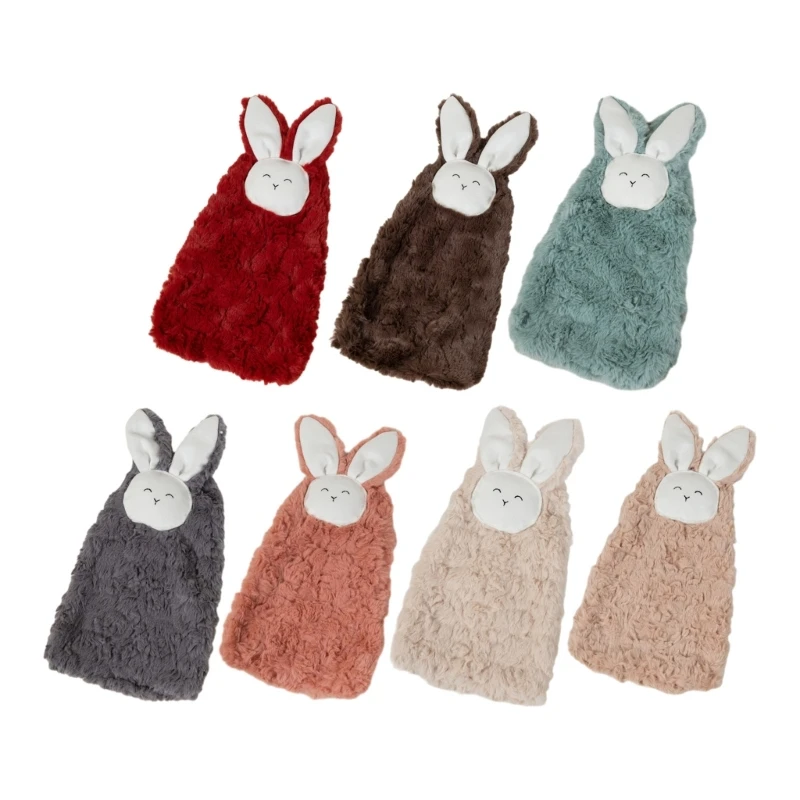 Autumn Winter Artificial Rabbit Plush Comfort Blanket Embroidered Rabbit Sleeping Towel Safe Sleep Toy for Babies