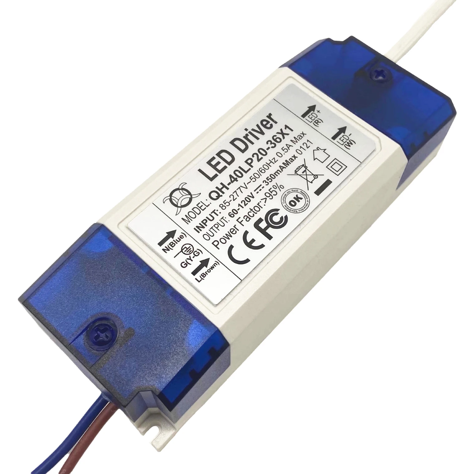 Led Power Supply 20-36W DC60- 120V 350mA adapter AC90-277V to Led Driver 60-120v for Led down light