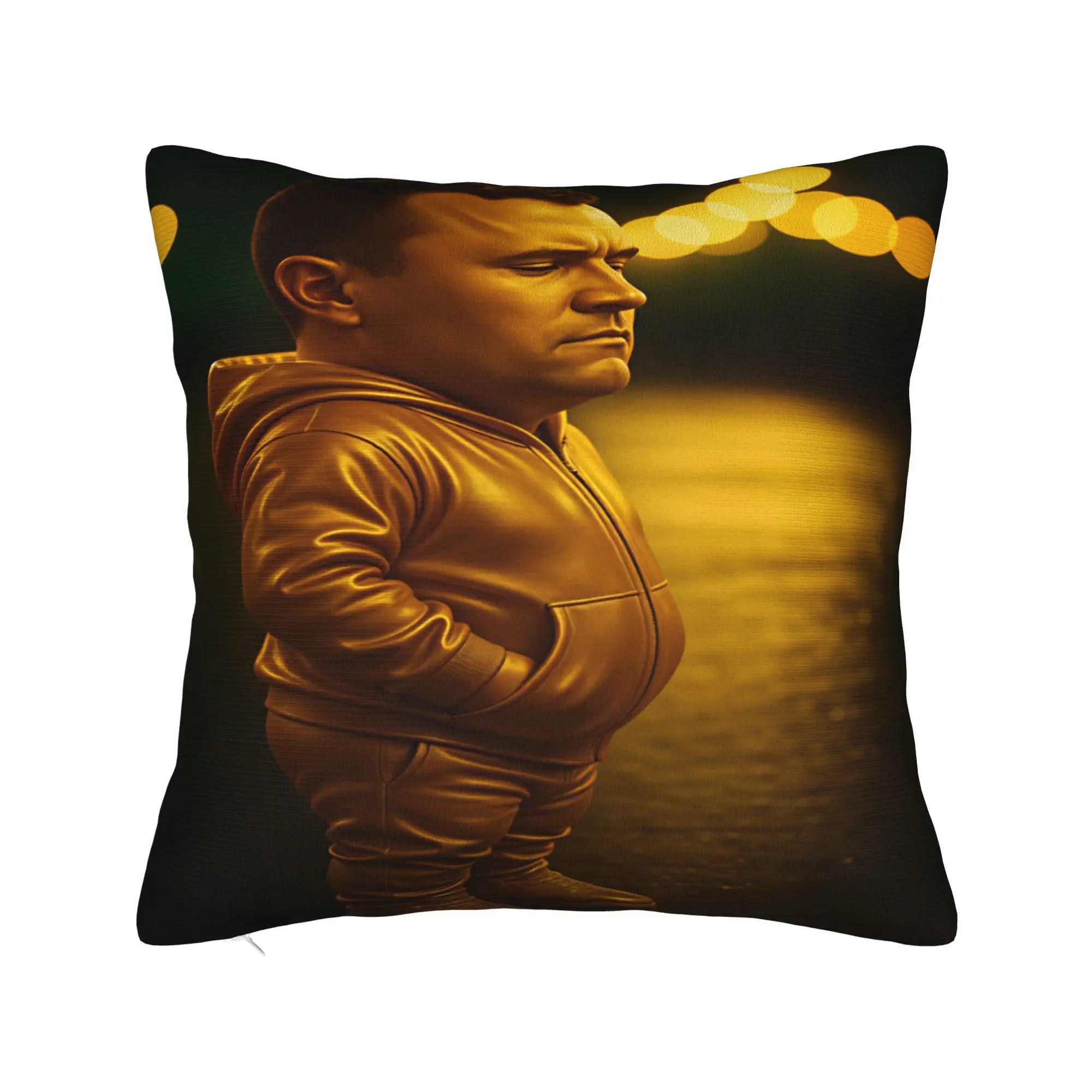 Charlie Kirk Golden Figurine Pillow Cover  Cute Funny Pillow Case For Living Room Chair Soft Cushion Cover Birthday Present