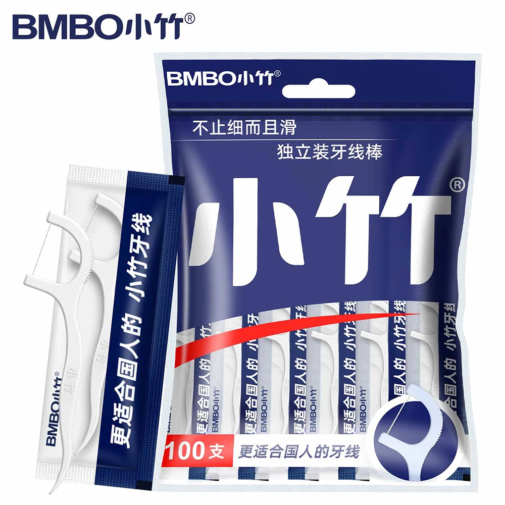 BMBO 50/100PCS Individually Packaged Dental Floss Stick For Travel Portable Floss Picks Cleaning Between Teeth Oral Care Tool
