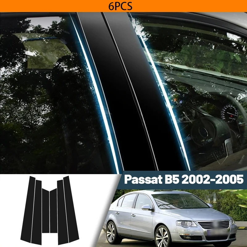 

Glossy Black Carbon Fiber Window Door Deal B C Pillar Post Cover Sticker For Volkswagen Passat B5 2002-2005 2003 2004
