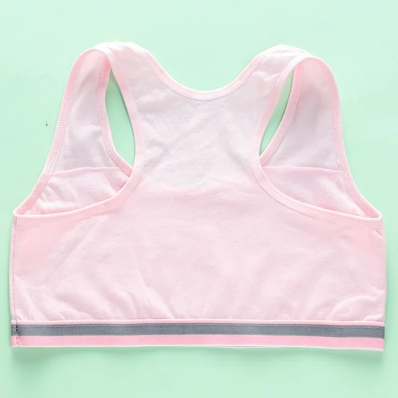 Simple Comfortable Girl's Bra Developmental Girl's Sports Vest School Student Cotton Anti-bump Bra 8-12-14-16 Years Old