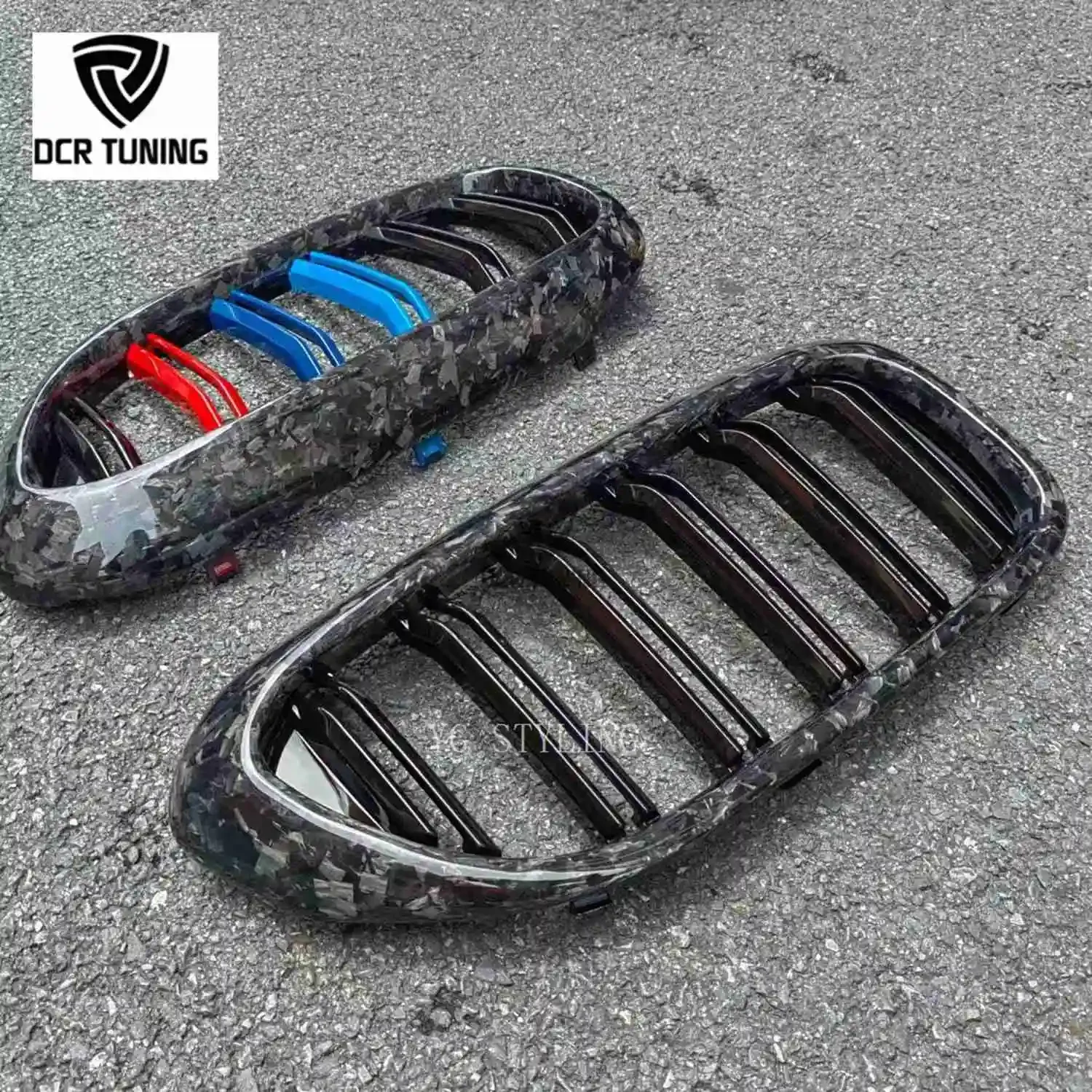 

Hot M-Color Style Forged Carbon Fiber Front Grill For BMW 5 Series Pre-LCI G30 G38 F90 M5 2018-2020 G3O Grille Kidney Body Kit
