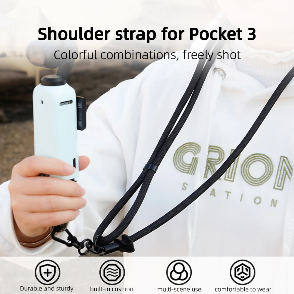 ل DJI OSMO Action 5 Pro/4/3/Pocket 3 حبل حبل الرقبة حزام الكتف قابل للتعديل ل Gopro Hero متعددة الملونة الحاملة