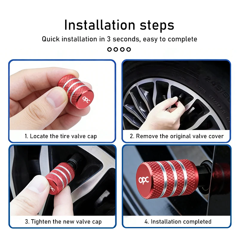 For Opel Car Wheel Caps Valve Stem Cap Tire Covers Aluminum Air Valve Tire Accessories Astra H K J G Corsa E D OPC Insignia B view 6