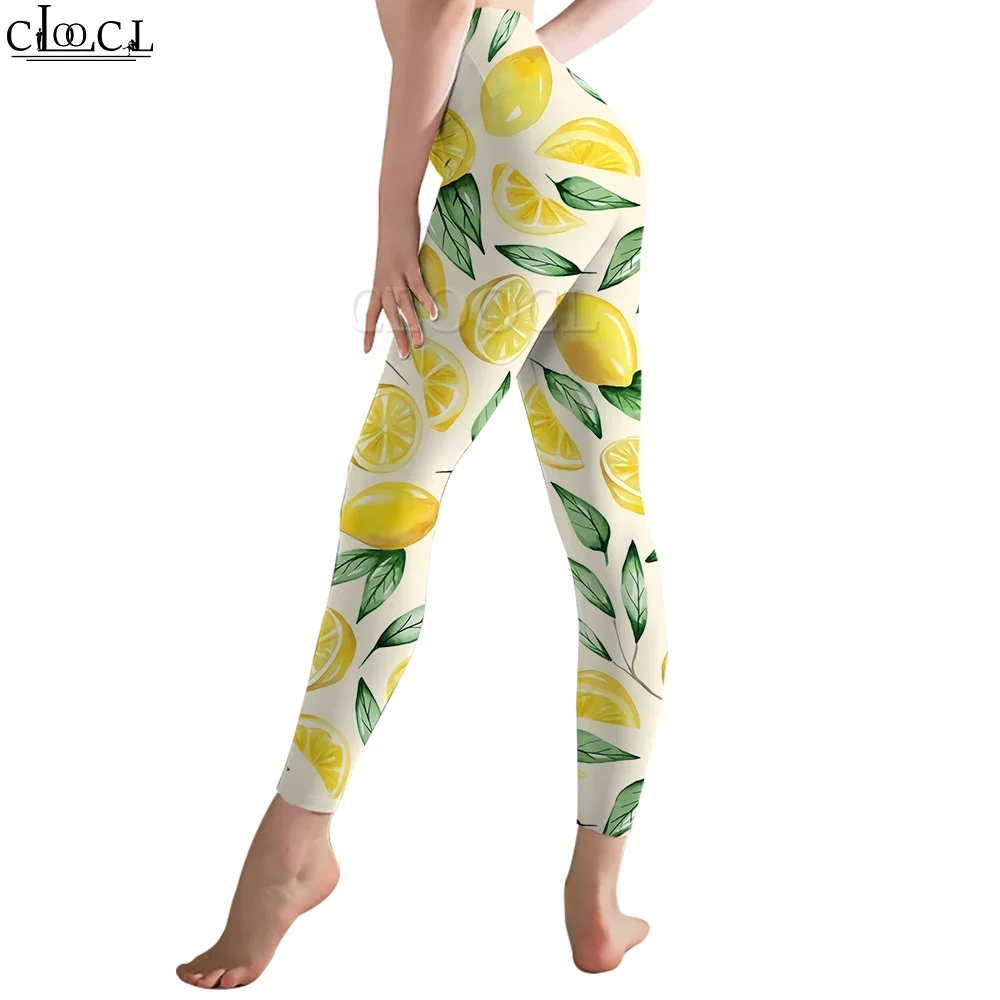 CLOOCL Fashion Women Legging Yellow Lemon Pattern 3D Printed Trousers dla kobiet Workout Push Up Jogging High Waist Yoga Pants