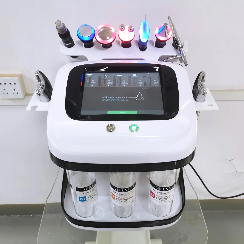 YTYINUltramicro 8 في 1 جهاز تجميل الفقاعات الصغيرة لتنظيف مسام الوجه ومزيل الرؤوس السوداء والأكسجين الناعم