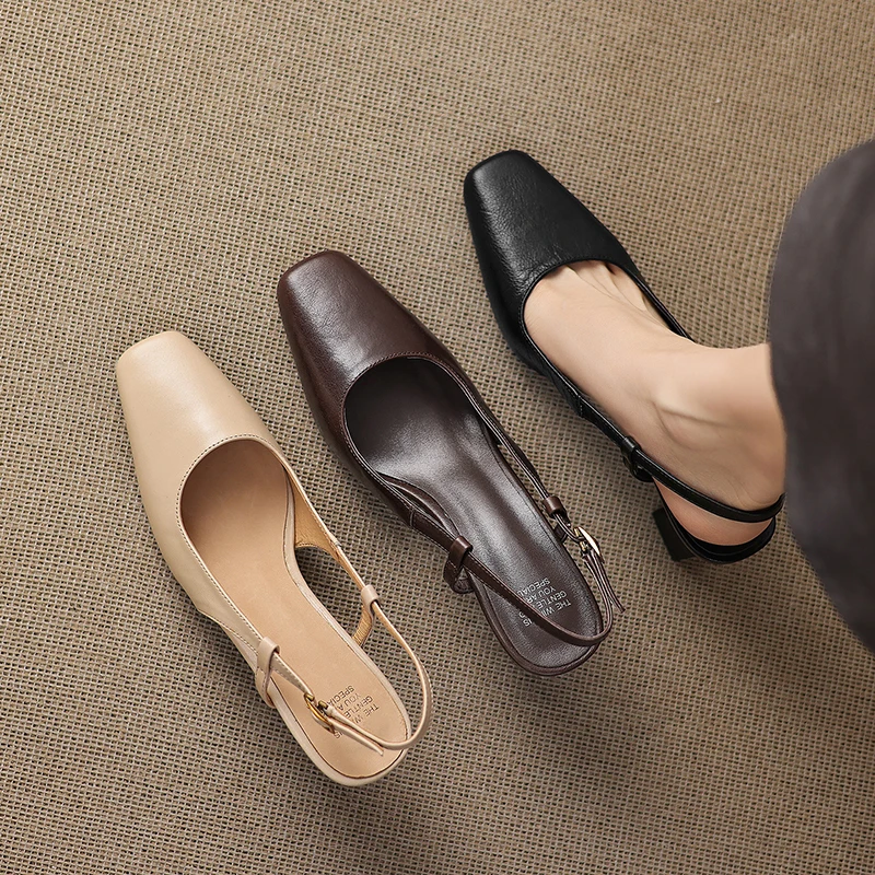 2026 new summer women sandals natural leather 22-25cm cowhide+pigskin+sheepskin ankle-buckle high heel women shoes fashion