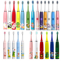 All Children Electric Toothbrush Cartoon Kid With Mini Replacement Head Ultrasonic IPX7 Waterproof Rechargeable Sonic Toothbrush