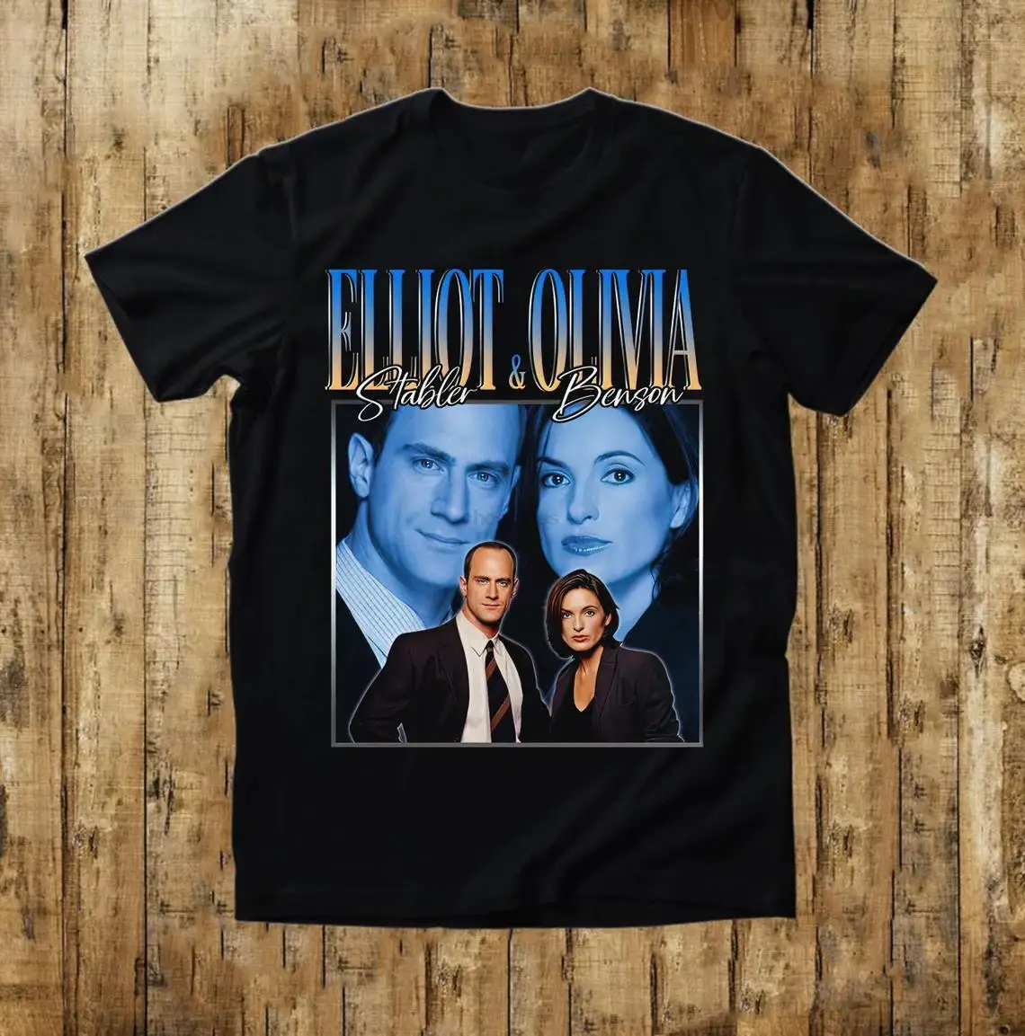 Elliot Stabler and Olivia Benson Vintage 90s Tee - Law and Order SVU Couple T-shirt - Sweatshirt -