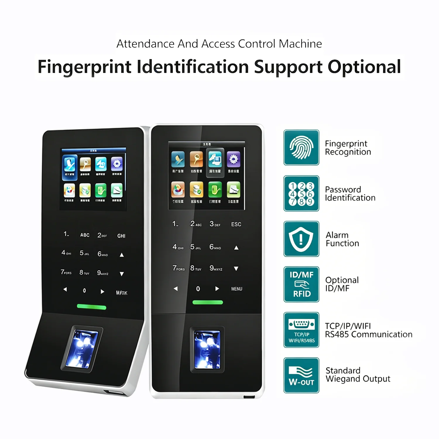 ZK Teco Free F22 Biometric Fingerprint Access Control Time Attendance Machine WiFi TCP/IP RFID ID/IC Card Optional for Office