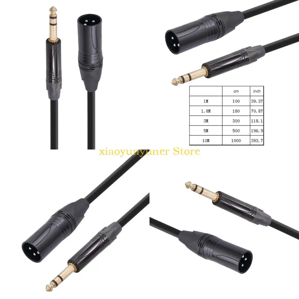 

P9JB 1/4 to XLR Male Cable Wire Quarter inch TRS to XLR Male Balanced Adapter Cord