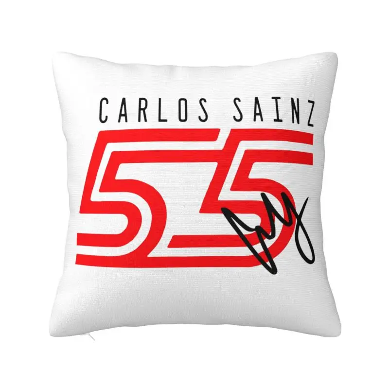 Custom Carlos Sainz 55 Formula Racing Driver Throw Pillowcase Nordic Cushion Cover Soft Pillowcase