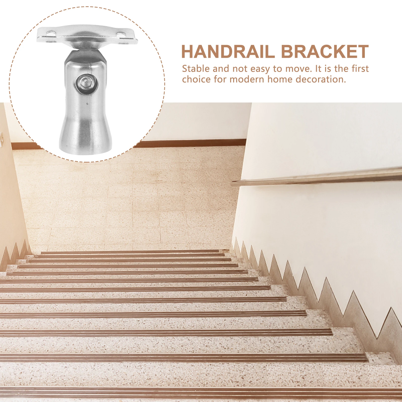 

4pcs Stainless Steel Stair Rail Bracket Stairway Railing Support Holder Column Durable Adjustable For Indoor Outdoor Stairs