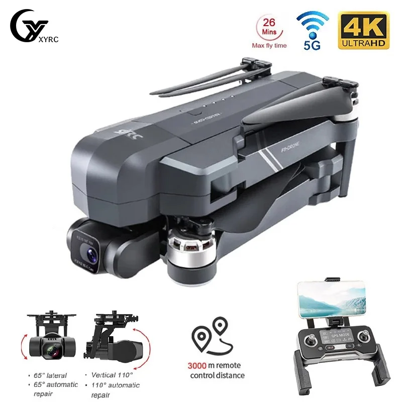 

GPS Drone F11 Pro 4K Profesional Camera 2-Axis Gimbal Anti-Shake Aerial Photography Foldable aircraft Brushless RC Distance 3KM