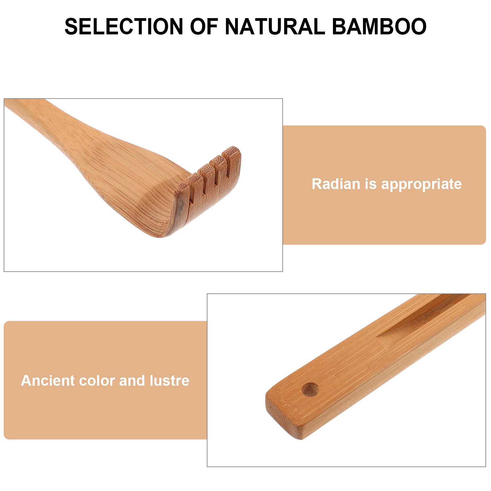 

1pc Folding Bamboo Back Scratcher Handmade Wood Massage Tool For Home Travel Self Use Portable Durable