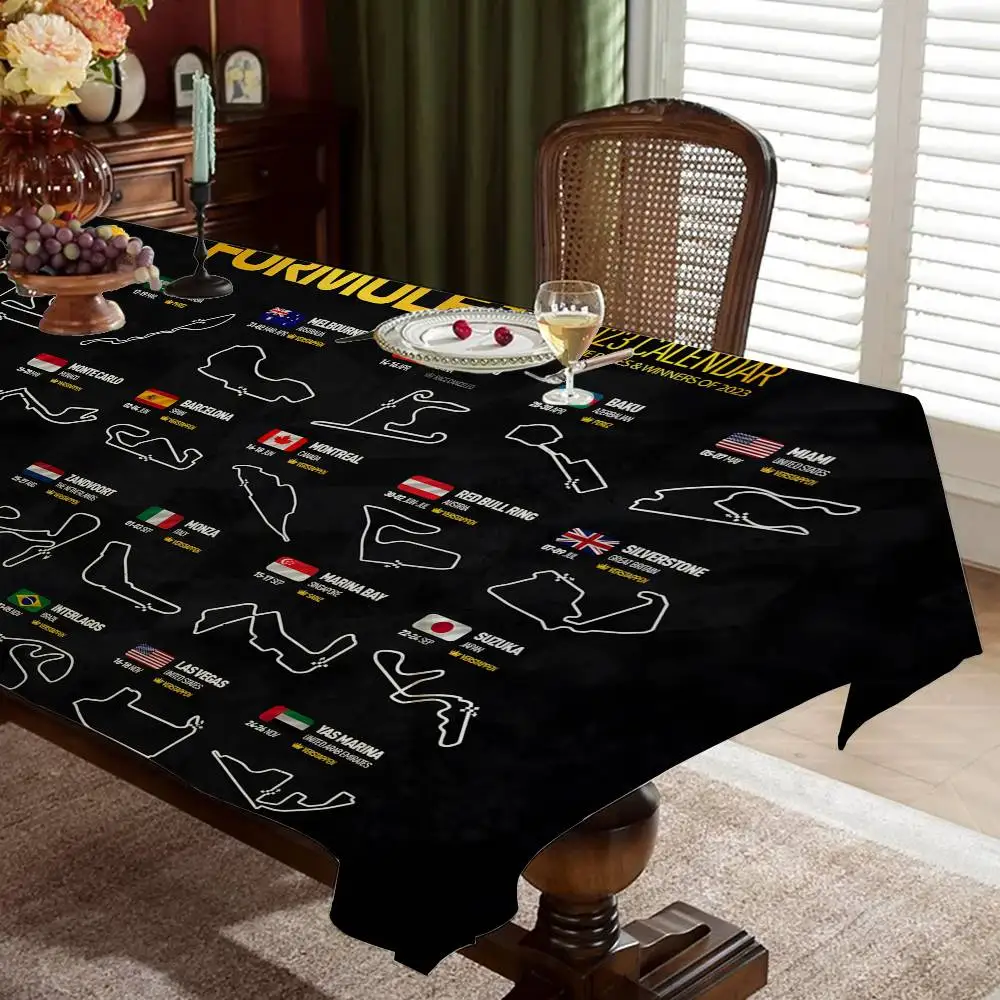 N-Nurburgring F-F1 I-International Track Home Tischdecken, Esszimmerdekoration und rechteckiges Tischzubehör, wasserdichtes Tuch