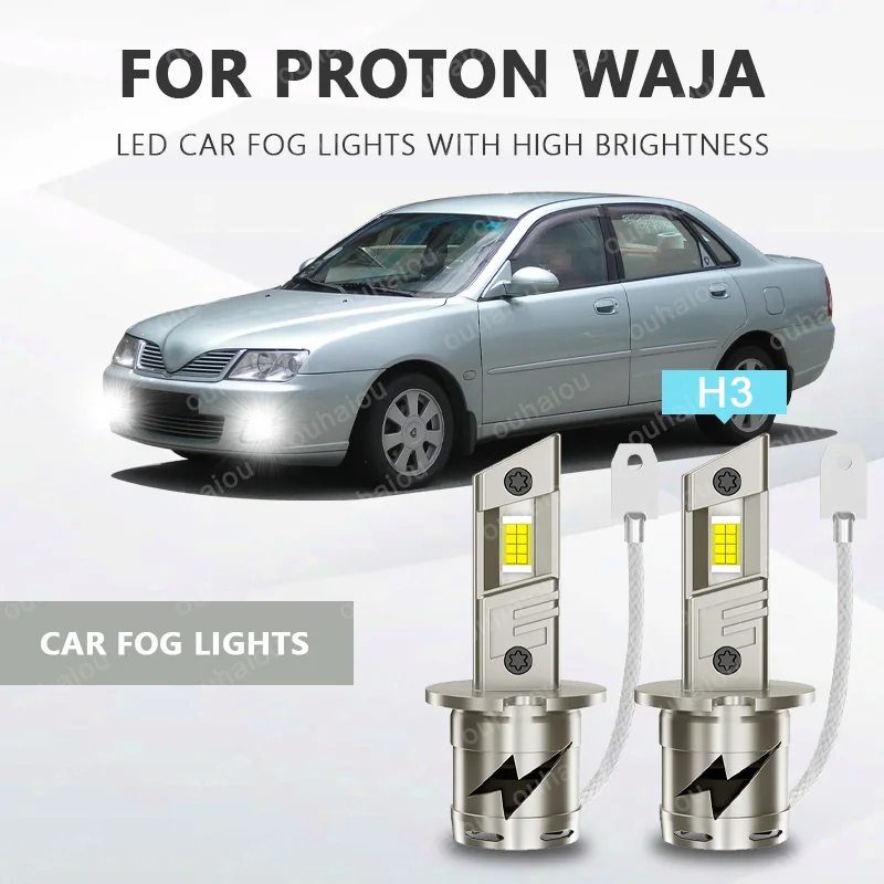 

For PROTON WAJA 2Pcs H3 LED fog lamp LED Lights Head Lamp for Car LED fog lamp Bulb with heat sink