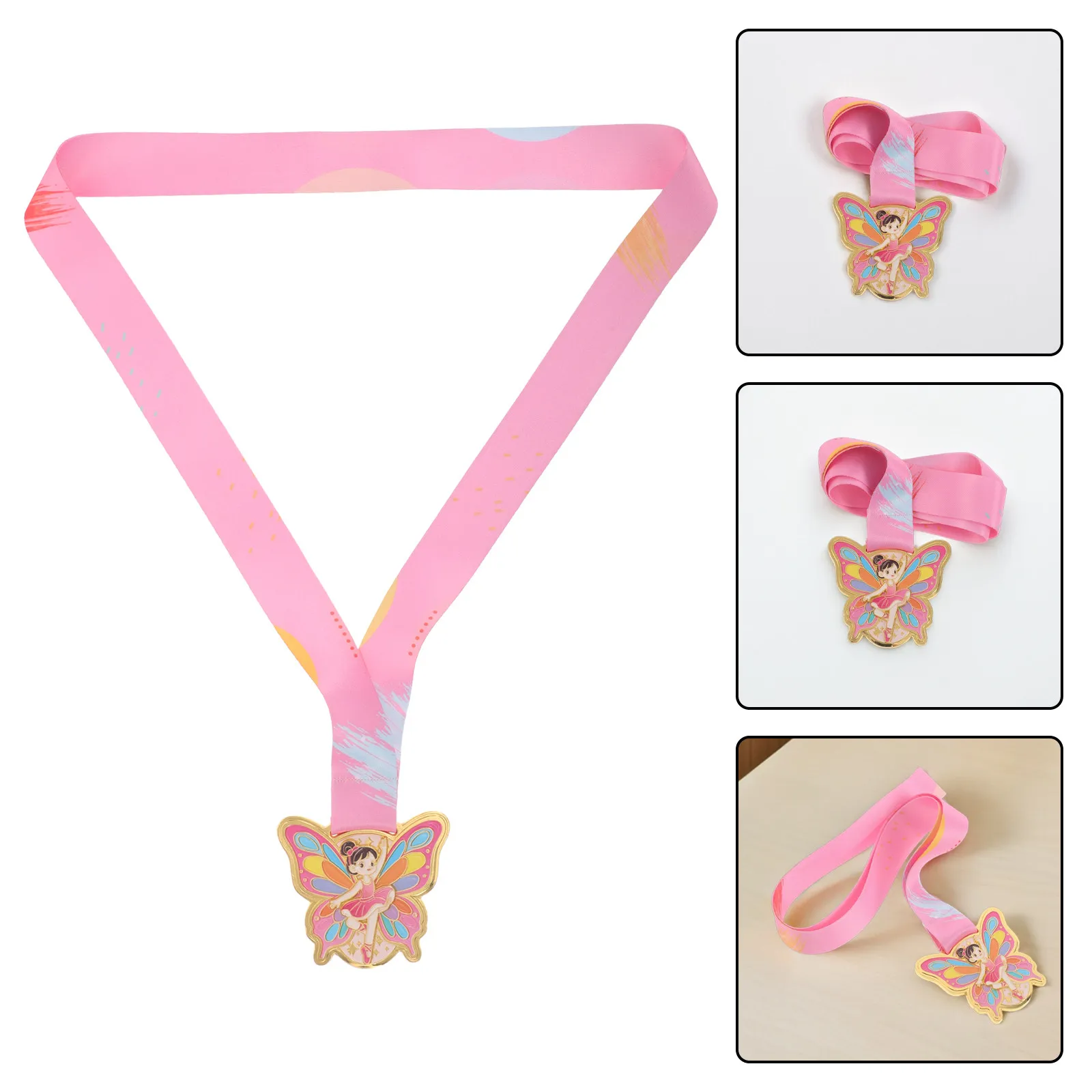 Butterfly Dance Award Medal Gold Finish Lightweight Kids Ballet Competition Winner Trophy Championship Prize