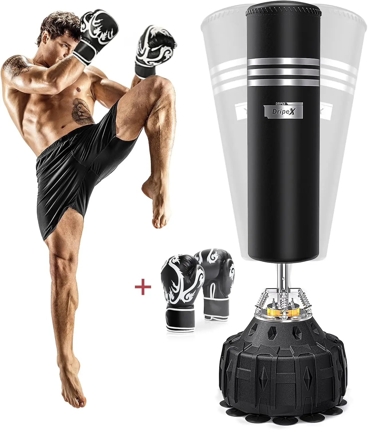 

Freestanding Punching Bag, Heavy Boxing Bag with Stand for Adult Youth - Men Standing Boxing Punch Bag for Home Gym Workout