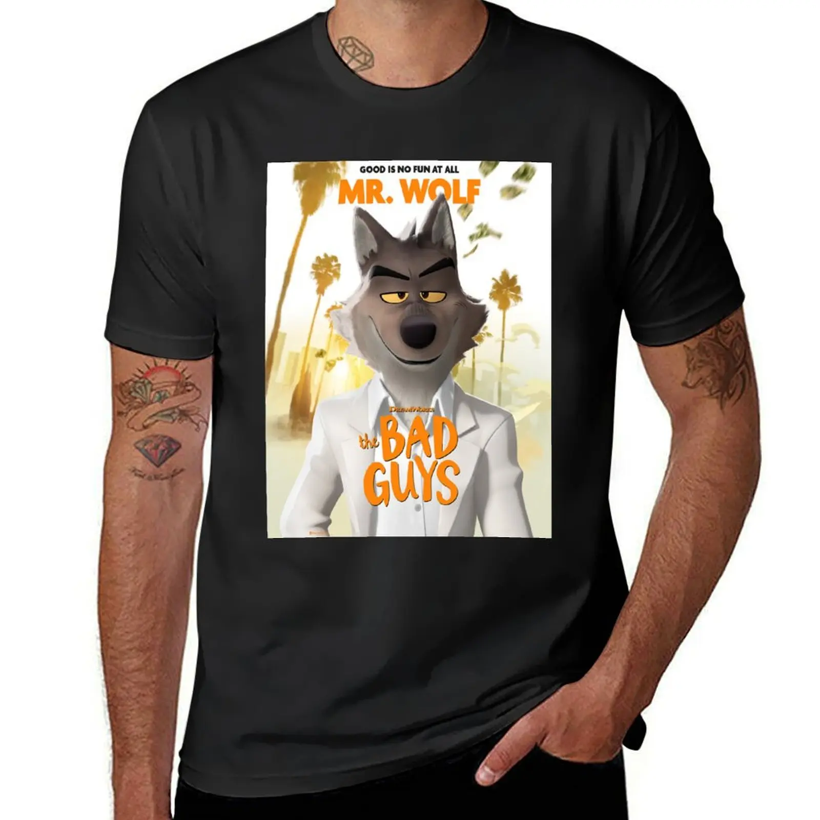 

The Bad Guys 2022 Film , The Bad Guys Movie 2022, Mr Wolf T-Shirt boys animal print T-shirts man plus sizes funny t shirts men