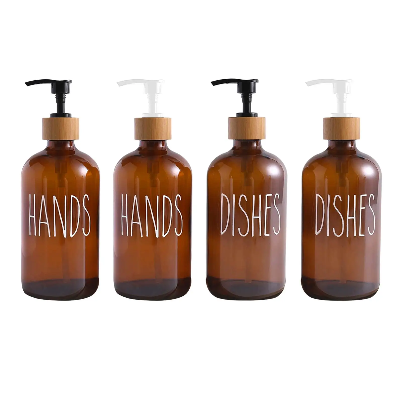 Empty Pump Shampoo Bottle 500ml for Hand Soap, Dish Soap Refillable Pump Bottle for Bathroom Farmhouse Countertop Vanity