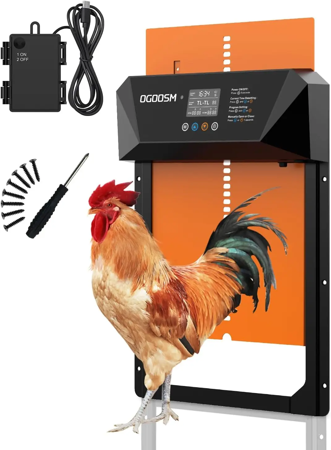 

Large Size Automatic Chicken Coop Door, Battery Powered Auto Chicken Coop Door with Timer & Manual Mode, Anti-Pinch Sensor-NEW