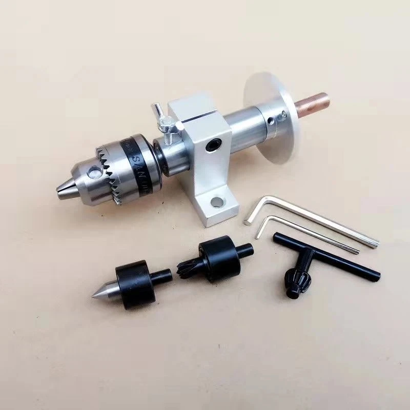 

1 Set Multifunction Drilling Tailstock Live Center Silver Metal With Claw For Mini Lathe Machine Revolving Centre DIY Accessorie