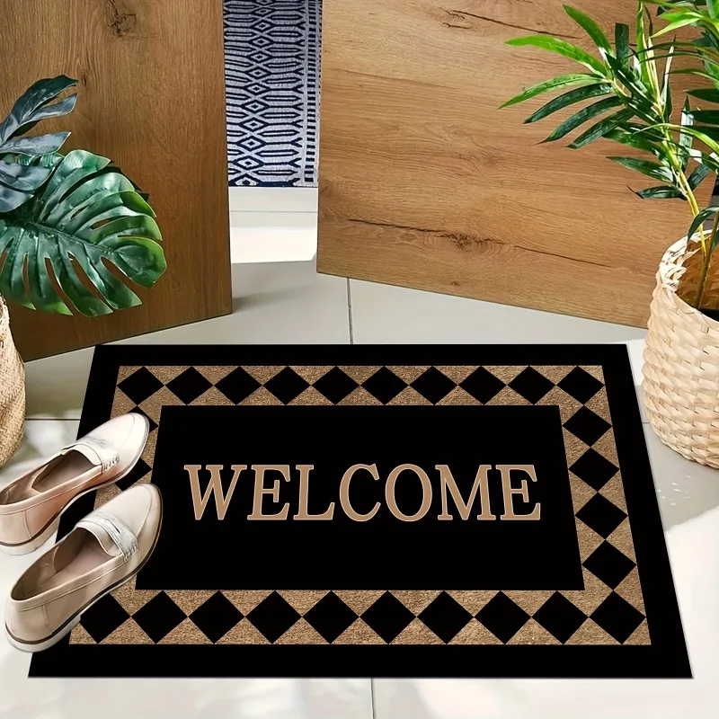 1pc Non Slip Welcome Doormat Machine Washable Soft Durable 100 Polyester Modern Home Decor Entryway Rug Fashion Comfort