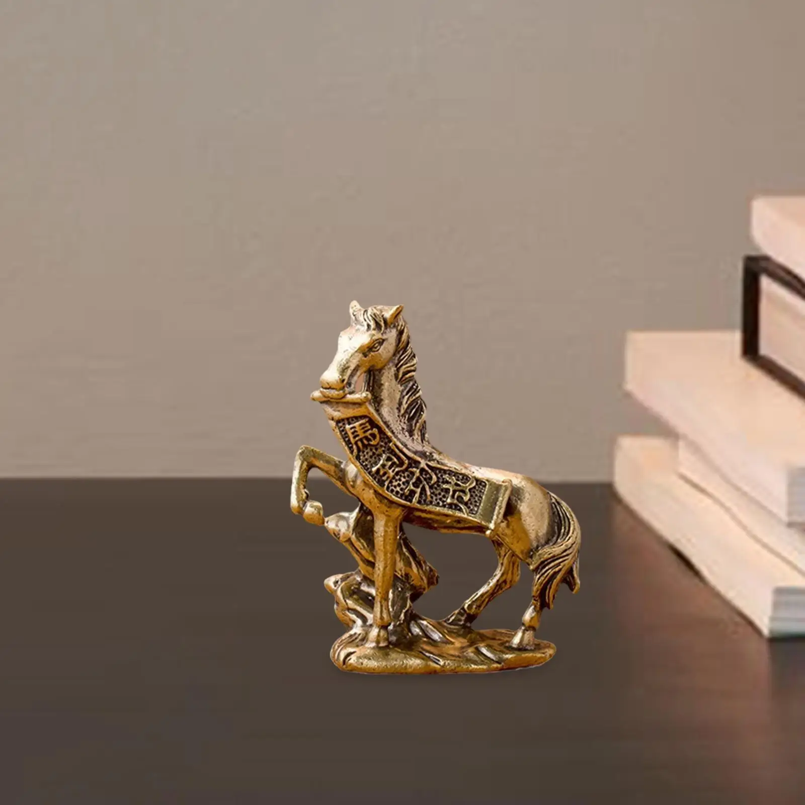 Brass Horse Ornament Artwork Desktop Ornament for Cafe Tea House Living Room