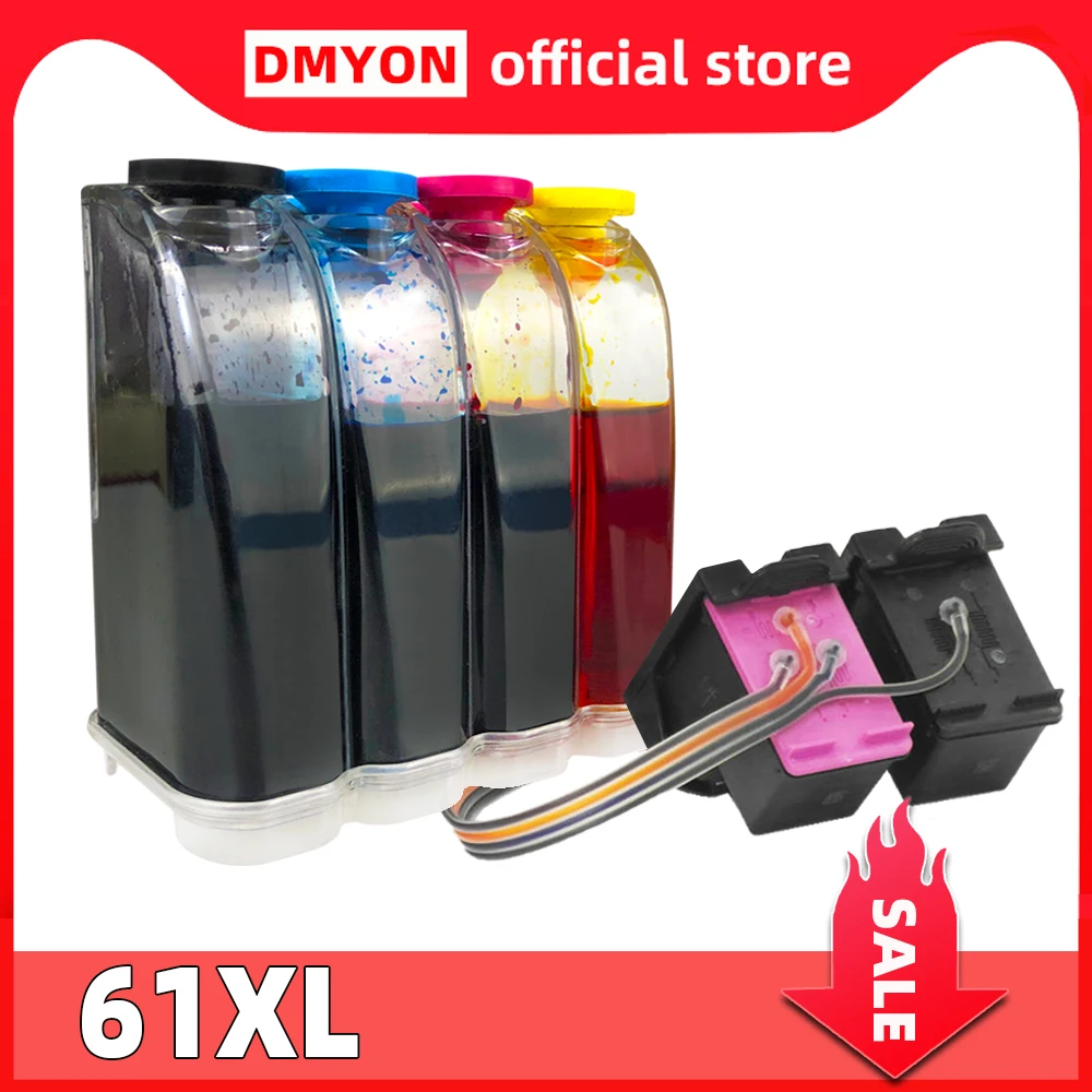 61XL Bulk Ink Replacement ciss ink tank kit for hp61 for Deskjet 1000 1050 1055 2000 2050 2512 3000 J110a J210a J310a 5530 4500