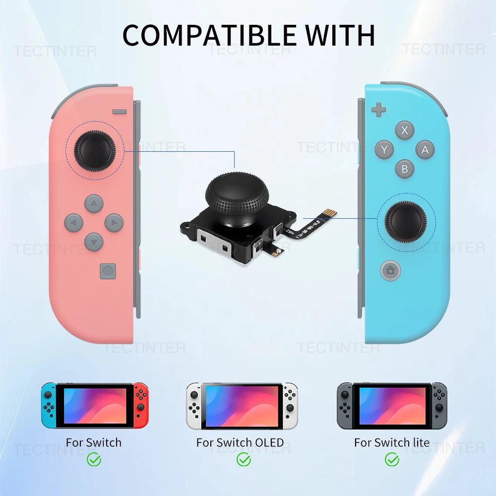 عصا تحكم بديلة بتأثير القاعة لمفتاح NS/Lite/OLED Joycon وحدة تحكم غمبد عصا الإبهام ملحقات أجزاء إصلاح تناظرية