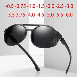 Anti-glare Oval Prescription Myopia Sunglasses Finished Male Female Colorful Lens Diopter Glasses 0 -0.5 -0.75 To -6.0