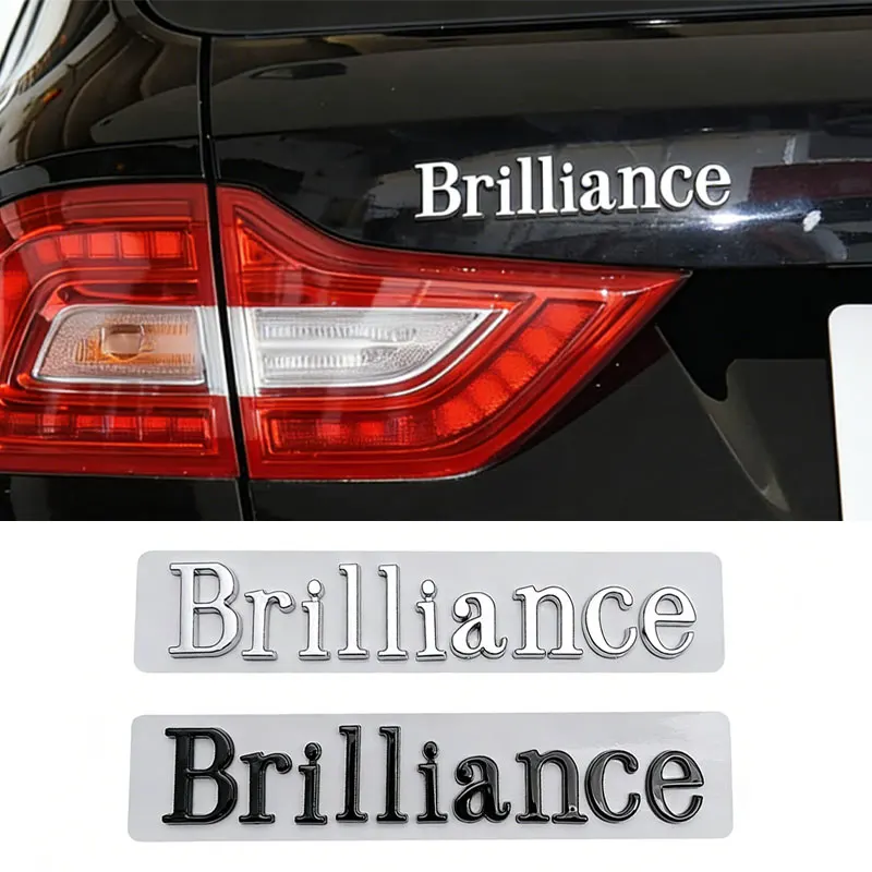 Emblema 3D para maletero Brilliance, letras en inglés para carrocería de Brilliance Zhonghua H3 V7 V3 V5, marca para la parte trasera del coche.