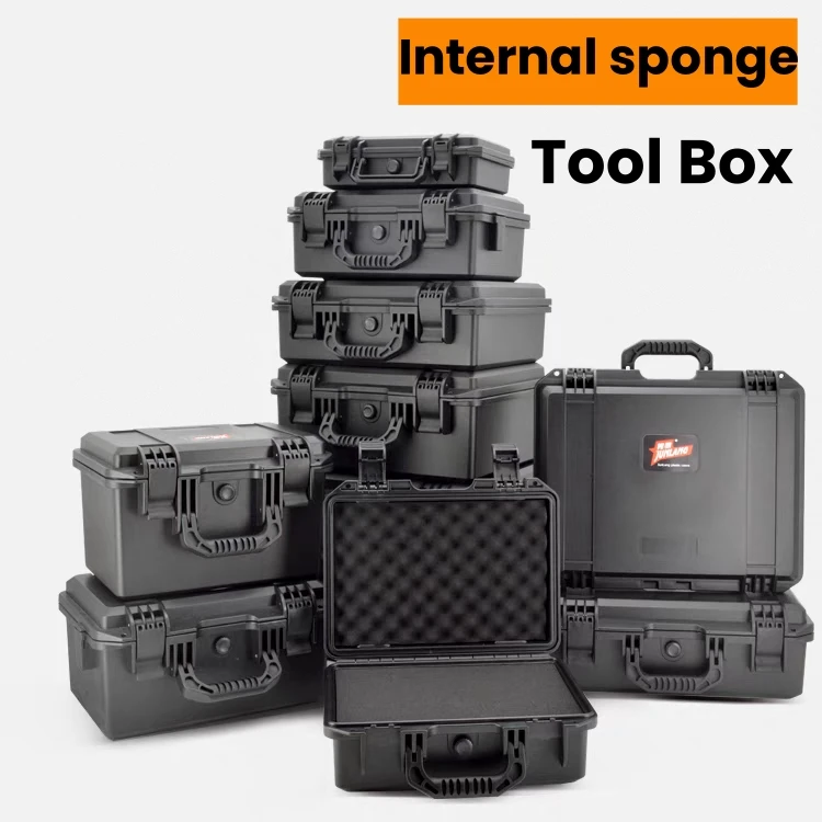 Waterproof Hard Case Toolbox With Pre-cut Sponge Safety Tools Storage Box Protector Hardware Tool Box Organizer