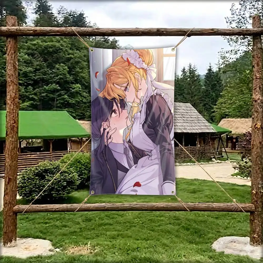 GL-Anime Im in Love with the V-Villainess Flag Tapestry Banner for Bedroom Living Room Outdoor Camping Custom Supported
