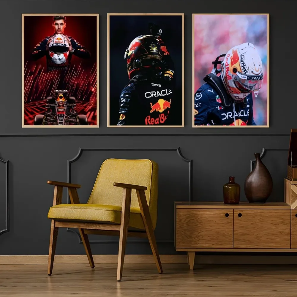 M-Max F1 سيارة V-Verstappen المشارك ورقة طباعة غرفة المعيشة المنزلي غرفة نوم مدخل بار مطعم مقهى الفن اللوحة الديكور