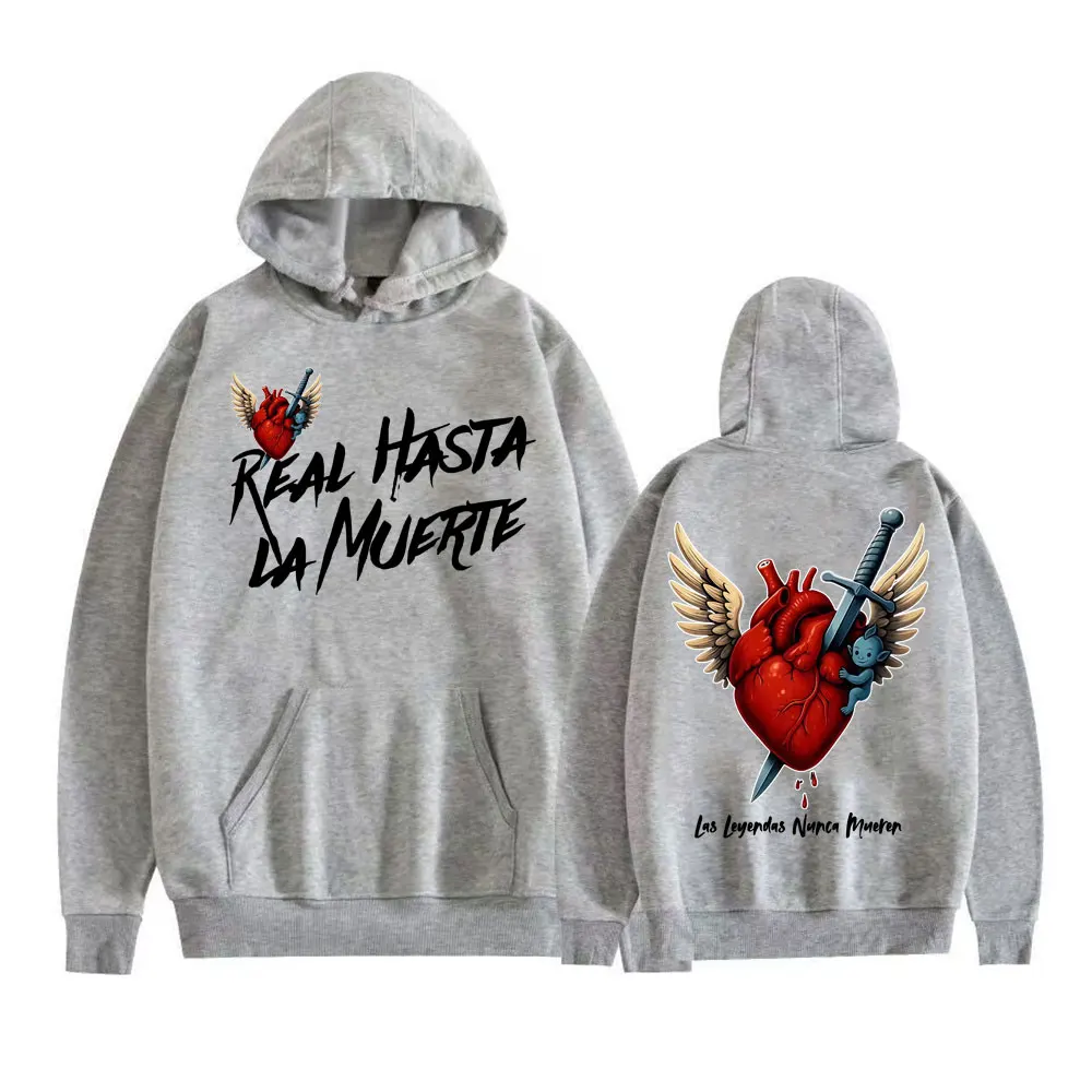 Anuel AA Rhlm 2 Real Hasta La Muerte Heart Hoodies Men Women Fashion Retro Bodywarmer Sweatshirts Casual Fleece Oversized Hoodie