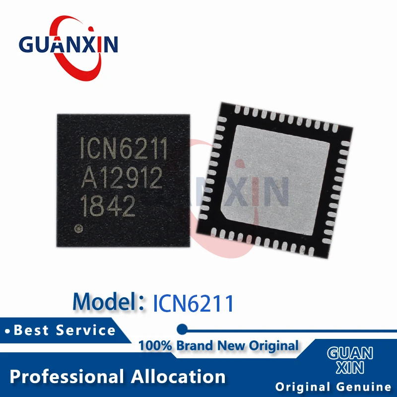 100% nuevo electrónica 2 uds/5 uds marcado ICN6211 QFN-48 6211 IC de conversión de vídeo