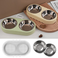 Pet Cat Dog Food Bowl Silicone Mold DIY Handmade Double Dog/cat Bowl Container Gypsum Cement UV Epoxy Resin Storage Vessel Mould