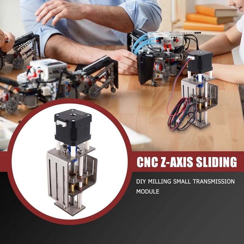 CNC Z-Axis Deslizante Tabela Router Kit, DIY Milling Módulo de Transmissão Pequeno, 100mm Distância, Madeira Miller, Z Axis Motor, Novo