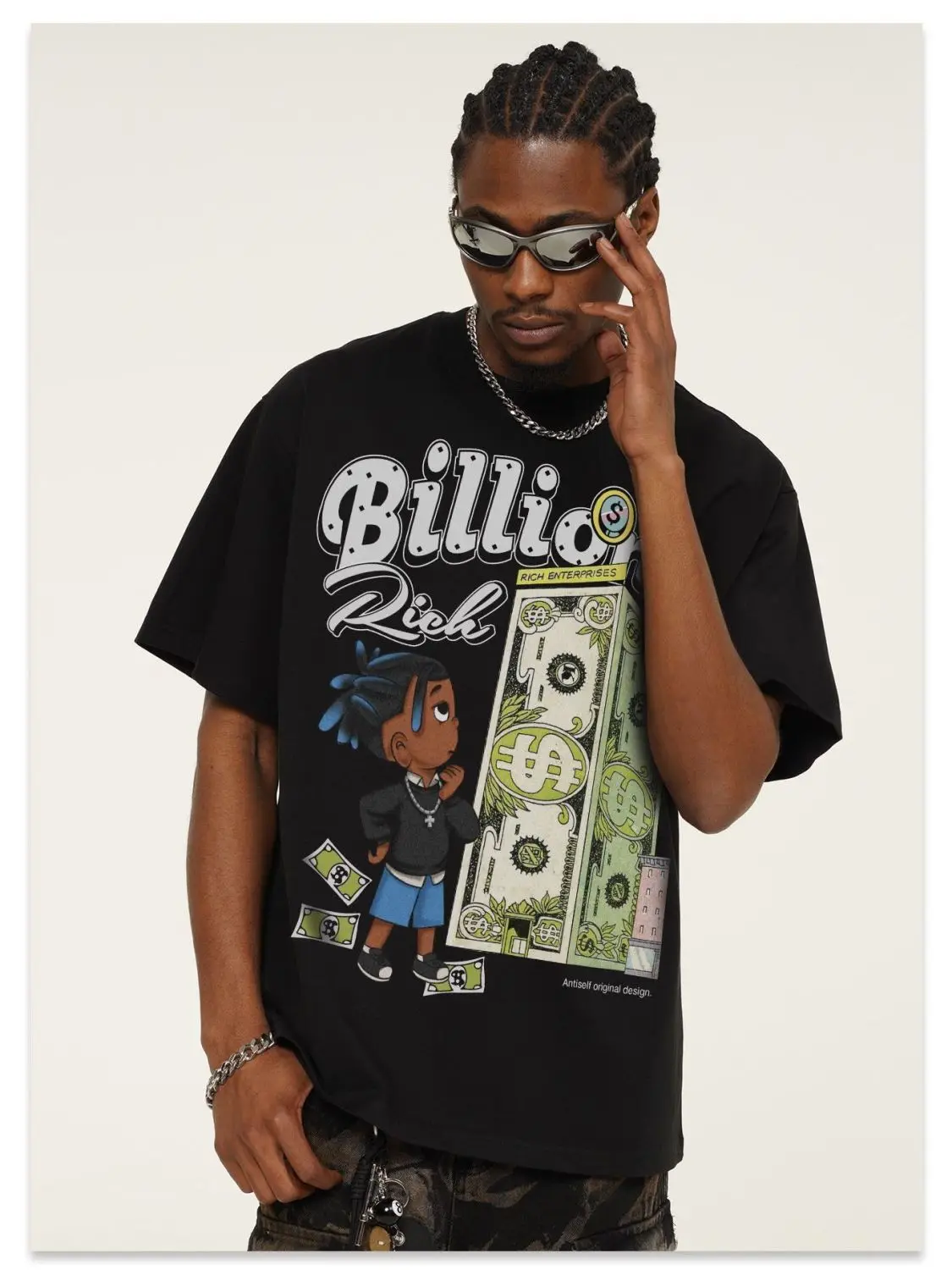 

Cross-border Retro Bestseller American Street Short-sleeved T-shirt with Casual Printed Pure Cotton Loose