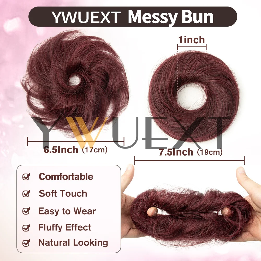 Kuncir Rambut Manusia, Aksesoris Rambut, Rambut Asli Brasil, Ikat Rambut, Updo, Donut Chignon, Ekstensi Rambut Manusia untuk Wanita