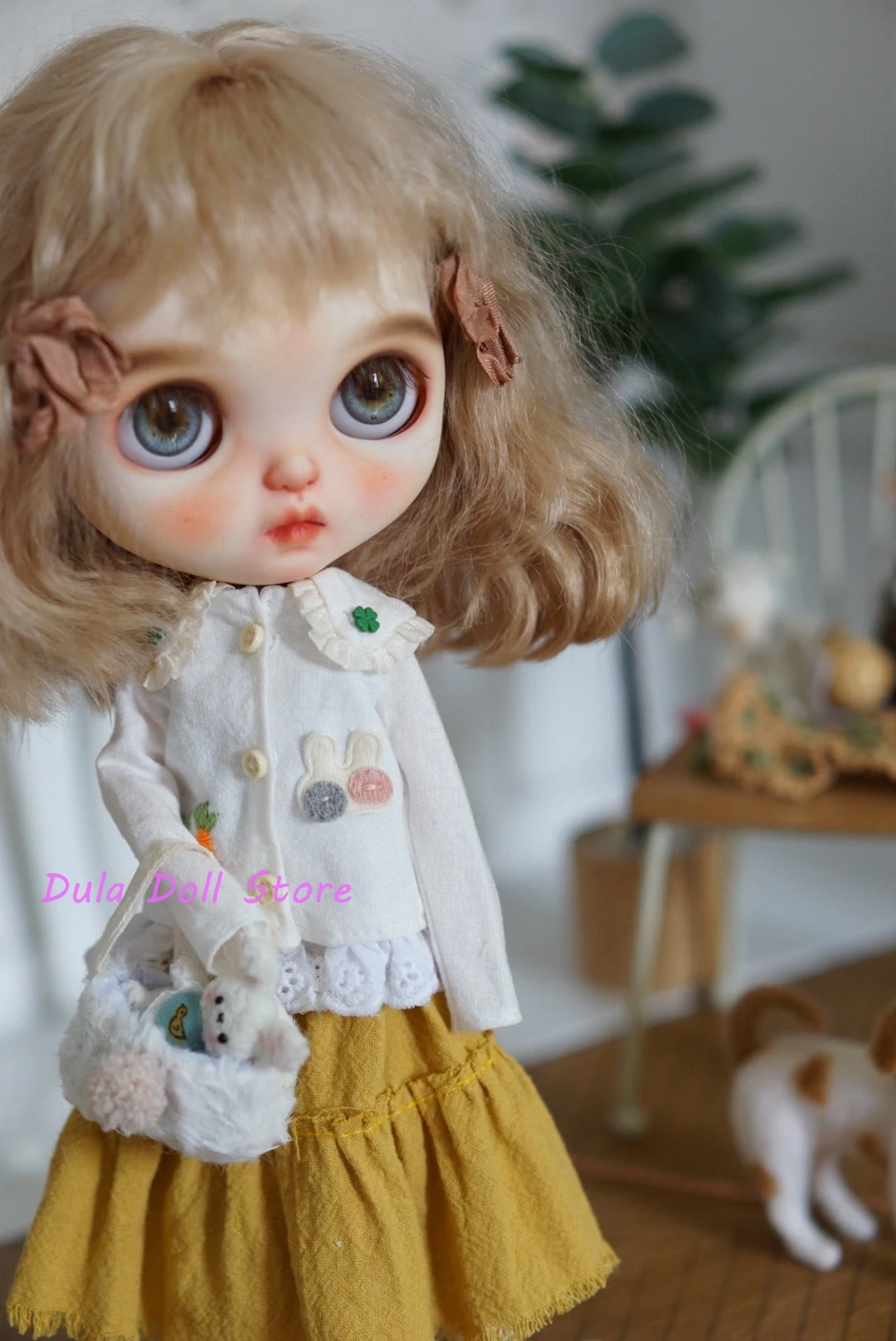 

Dula Doll Clothes Dress Milk rabbit sister coat skirt set for Blythe ob24 ob22 Azone Licca ICY JerryB 1/6 Bjd Doll