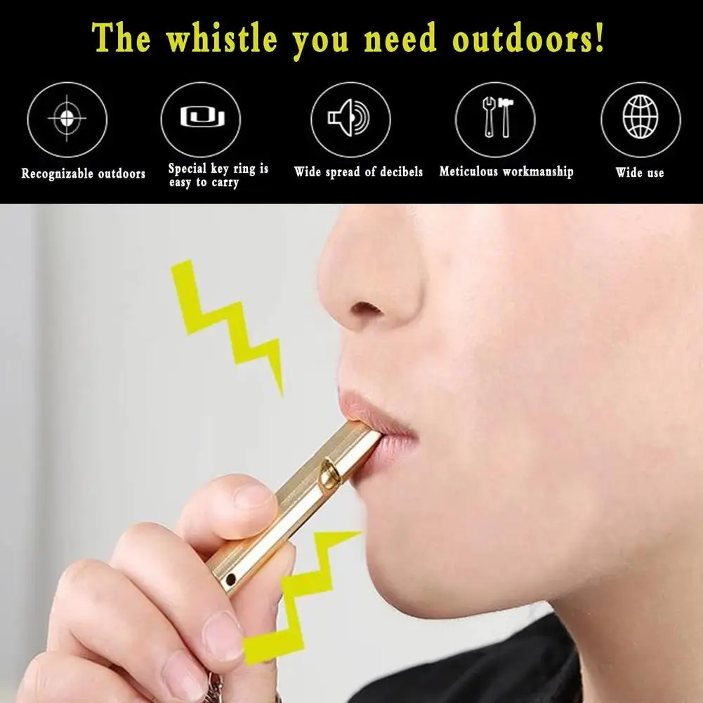 アルミ合金ホイッスルデュアル周波数サバイバルホイッスルダブルチューブアウトドアサバイバルサバイバル緊急ホイッスル機器ツール